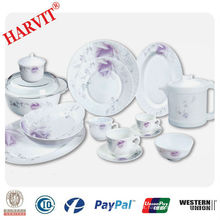 Flor roxa decorada 28pcs Opal Dinner Set